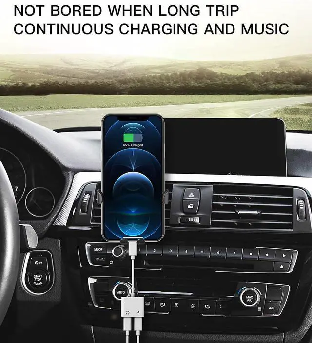 Alt view image 6 of 7 - [Apple MFi Certified] 2PACK iPhone Headphone Adapter 2 in 1 Dual Lightning Port Headphone Audio and Charge Splitter Dongle Headphones Adapter Aux Cord Compatible with iPhone 14/13/12/1 1/SE/XR/X/8/7