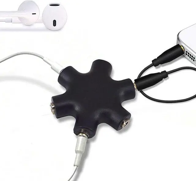 Alt view image 3 of 7 - Headphone Splitter 5-Jack 3.5 mm Audio Headphone Splitter Stereo Audio Headset Adapter Audio Earbuds Earphones Plug 5 Way 1 Male to 4 Female Splitter with 3.5mm Stereo Cable