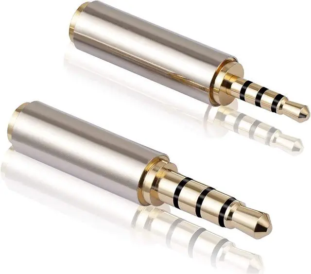 Main image of 2.5mm to 3.5mm Adapter and 3.5mm to 2.5mm Adapter Gold Plated Jack Stereo Full Metal Connector Converter for Smartphones Headphone Mic Tablets Support MIC Function