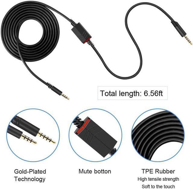 Alt view image 5 of 7 - MQDITH 2.0M Replacement Audio Cable Compatible with Astro A40 A40TR Gaming Headset, Inline Mute Wire and No Volume Control Cord (TPE Cord)