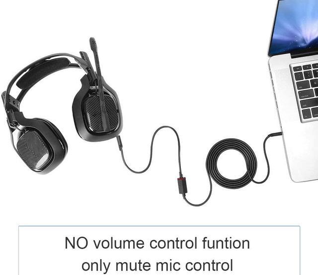 Alt view image 6 of 7 - MQDITH 2.0M Replacement Audio Cable Compatible with Astro A40 A40TR Gaming Headset, Inline Mute Wire and No Volume Control Cord (TPE Cord)