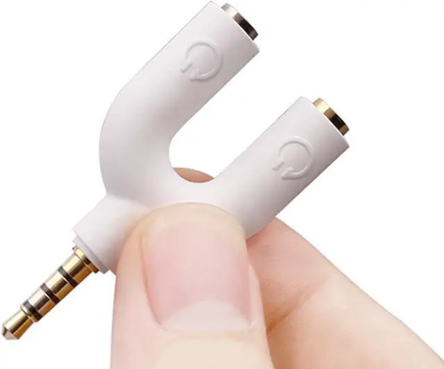 Alt view image 3 of 7 - 2 Pack Dual 3.5mm Jack Splitter Headphone and Mic TRRS 4 Pins