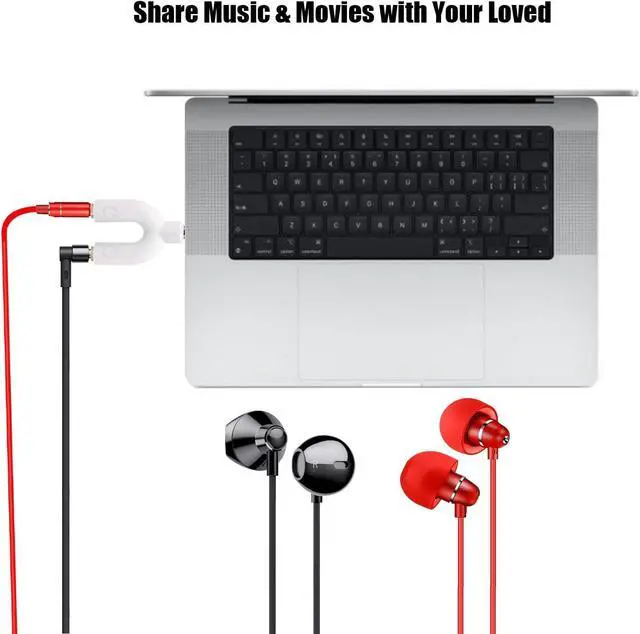 Alt view image 6 of 7 - 2 Pack Dual 3.5mm Jack Splitter Headphone and Mic TRRS 4 Pins