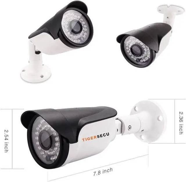 Alt view image 3 of 6 - TIGERSECU Super HD 1080P 4-in-1 Security 4-Camera Bundle