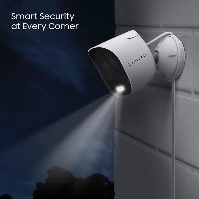 Alt view image 6 of 6 - Amcrest SmartHome 1080p WiFi Outdoor Security Camera with Spotlight, Built-in Siren Alarm, Strobe Light, Two-Way Audio, Night Vision, 133° View, IP65 Weatherproof, MicroSD & Smart Cloud Storage, ADC2W