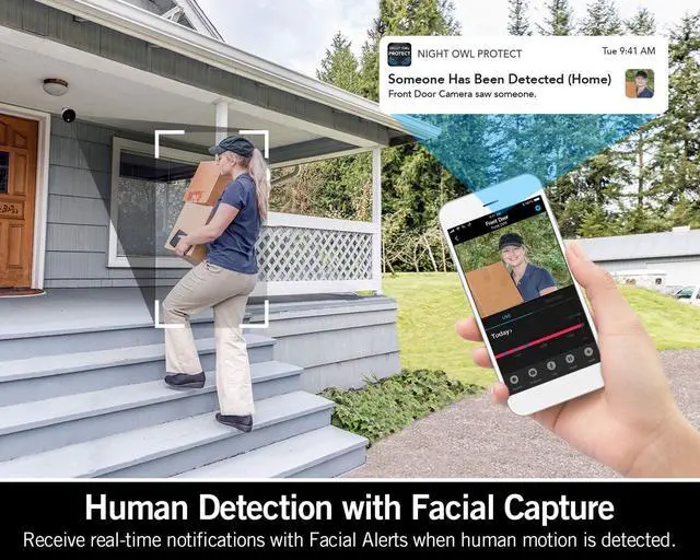Alt view image 3 of 7 - Night Owl Wi-Fi IP Plug-In 1080p Spotlight Camera With 2-Way Audio, Audio Alerts And Siren, White