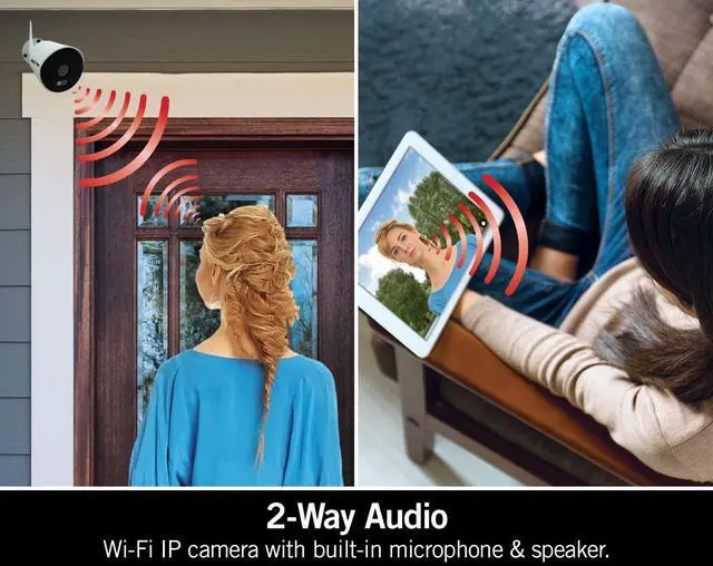 Alt view image 4 of 7 - Night Owl Wi-Fi IP Plug-In 1080p Spotlight Camera With 2-Way Audio, Audio Alerts And Siren, White