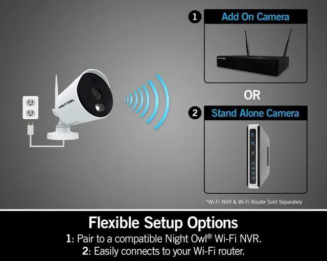 Alt view image 5 of 7 - Night Owl Wi-Fi IP Plug-In 1080p Spotlight Camera With 2-Way Audio, Audio Alerts And Siren, White