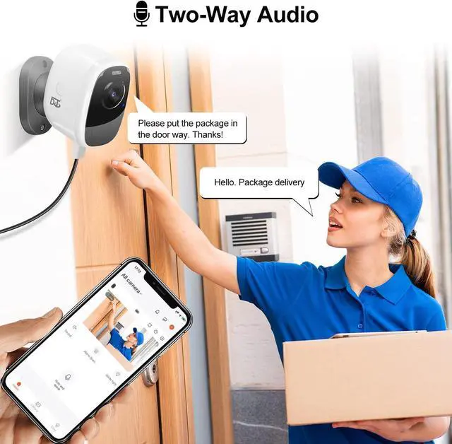 Alt view image 4 of 6 - DCT Solar Camera Outdoor Wireless: Magnetic WiFi 4MP Security Camera Battery Powered PIR/AI Motion Detection Two-Way Talk Spotlight Siren Alarm IP66 Waterproof Cloud/SD Storage