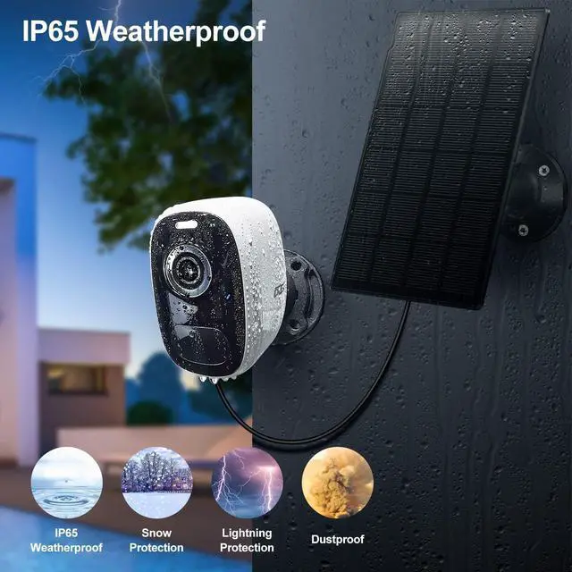 Alt view image 6 of 6 - DCT Solar Camera Outdoor Wireless: Magnetic WiFi 4MP Security Camera Battery Powered PIR/AI Motion Detection Two-Way Talk Spotlight Siren Alarm IP66 Waterproof Cloud/SD Storage