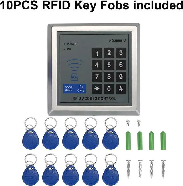 Alt view image 5 of 7 - Proximity RFID Card Access Control System Kit with 180kg 350LB Electric Magnetic lock 110-240V AC to 12v DC 3A 36w Power Supply Proximity Door Entry Keypad 10 Key Fobs EXIT Button