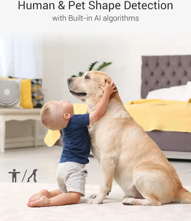 Alt view image 4 of 7 - EZVIZ 4MP Indoor Camera, Pan/Tilt Baby Pet Monitor with AI Human and Pet Detection, Voice Activity Detection, Waving-Hand Recognition, Starlight Lens Color Vision, 2.4/5 GHz Dual-Band Wi-Fi | C6