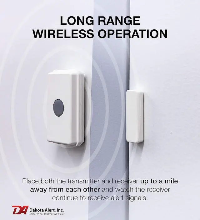 Alt view image 3 of 6 - Alert Wireless Doorbell - UTDCR-4000 One Mile Long Range Wireless Door Bell 4000ft, Doorbell, Panic Button, Mailbox Alert System, Universal Transmitter & DCR-4000 Wireless Receiver
