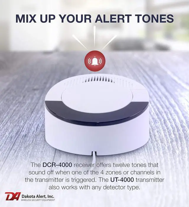 Alt view image 5 of 6 - Alert Wireless Doorbell - UTDCR-4000 One Mile Long Range Wireless Door Bell 4000ft, Doorbell, Panic Button, Mailbox Alert System, Universal Transmitter & DCR-4000 Wireless Receiver