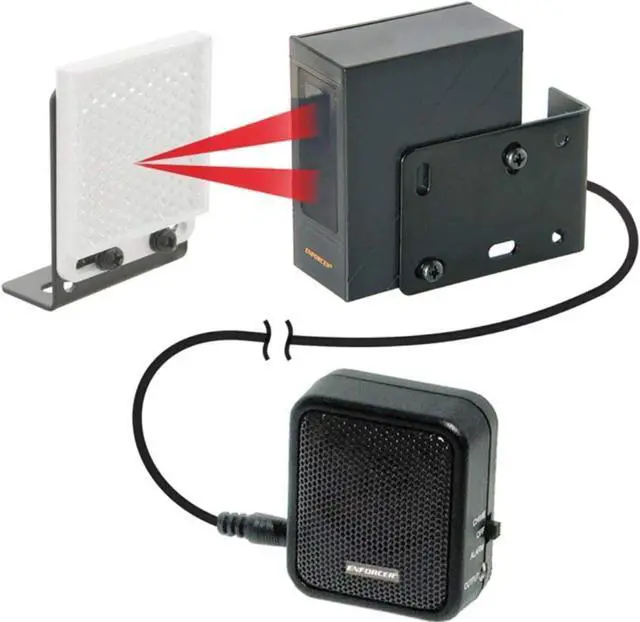 Alt view image 2 of 3 - Seco-Larm E-931CS22RRCQ Enforcer NIR Retro-Reflective Entry Alert System, Up to 22 ft of Sensing Range, Speaker Volume Adjustment, Adjustable Sounding Time, 9VDC Adapter Included, Pack of 2