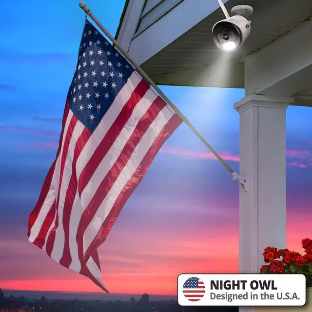 Alt view image 2 of 7 - Night Owl Wi-Fi IP 4K HD Indoor/Outdoor Dual Spotlight Camera with 2-Way Audio, Preset Voice Alerts & Built-in Camera Siren, B09LRKTQKT