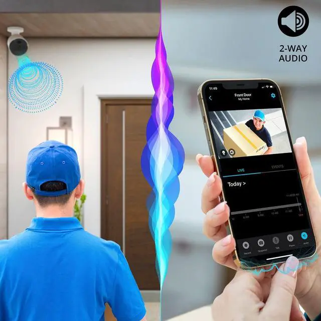 Alt view image 6 of 7 - Night Owl Wi-Fi IP 4K HD Indoor/Outdoor Dual Spotlight Camera with 2-Way Audio, Preset Voice Alerts & Built-in Camera Siren, B09LRKTQKT