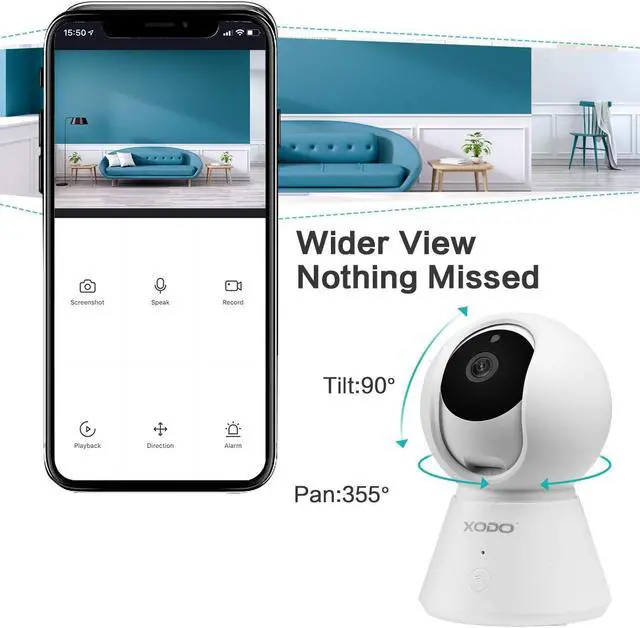 Alt view image 7 of 7 - XODO Wireless Security Camera - 3PK E6 IP 1080P HD Plug-in Indoor WiFi Camera for Home Security/Baby Monitor/Pet, Motion Detection, 2 Way Audio, Night Vision with TF 32GB SD Card Included and Cloud