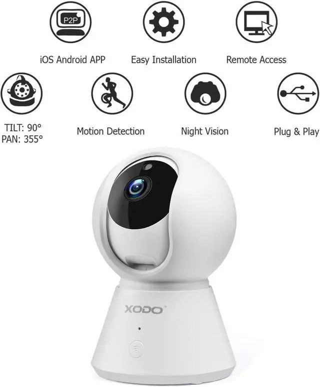 Alt view image 3 of 7 - XODO Wireless Security Camera - 3PK E6 IP 1080P HD Plug-in Indoor WiFi Camera for Home Security/Baby Monitor/Pet, Motion Detection, 2 Way Audio, Night Vision with TF 32GB SD Card Included and Cloud