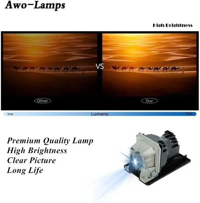 Alt view image 4 of 7 - AWO Original UHP225W Lamp Bulb for NP18LP/60003128/NP13LP/60002853 with Housing for NEC NP-V300W,NP-V300WG,NP-V300X,V281W,V300W,V300WG,V300X,V311W,V311X,VE280,VE280X,VE281,VE281X,VE282,VE282X