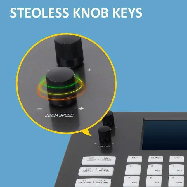 Alt view image 4 of 7 - PTZ Controller Camera Controller POE Network 4D Joystick Decoding Keyboard Indoor with 5 Inch LCD Screen, 480p