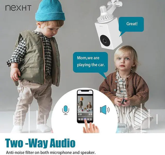 Alt view image 3 of 6 - UGOHO.ME 1080P Pan/Tilt/Zoom Indoor Smart Camera Wi-Fi Viewing for Baby, Elderly, Pet, with Night Vision, Motion Detection and 2-Way Audio (86336), White, 3.36 x 1.92 x 1.86 inches