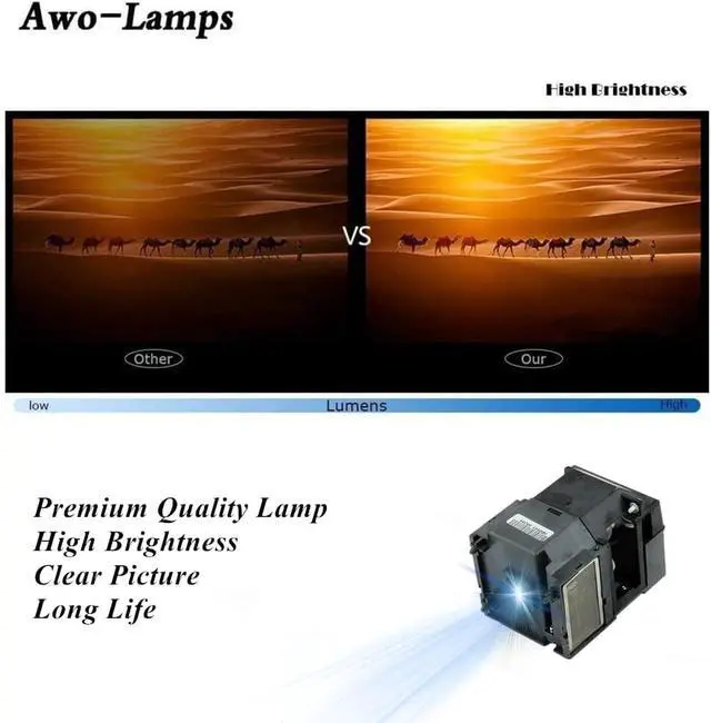 Alt view image 6 of 7 - AWO Replacement Lamp with Housing Compatible with SP-LAMP-009 for INFOCUS X1/X1A/LPX1/LPX1 EDUCATOR/LPX1A/LS4800/ScreenPlay 4800/SP4800/C109 for Knoll HD101 Projectors