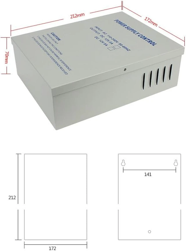 Alt view image 5 of 6 - Power Supply for Door Access System, AC 110-240V to DC 12V 5A