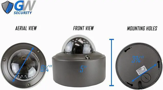 Alt view image 6 of 7 - GW Security 5MP H.265 Super HD 2592 x 1920P Network PoE Weatherproof Security IP Dome Camera with 2.8-12mm Motorized Zoom Lens (VD5075MIP)