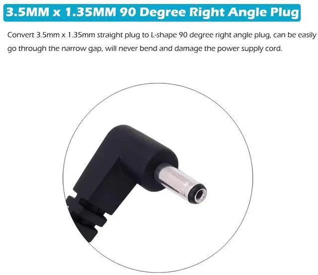 Alt view image 2 of 4 - 2 Pack 3.5mm x 1.35mm DC Power Extension Cable 90 Degree Right Angle Male to Female Plug Jack Extension Cord for IP Camera CCTV Security Camera Surveillance LED