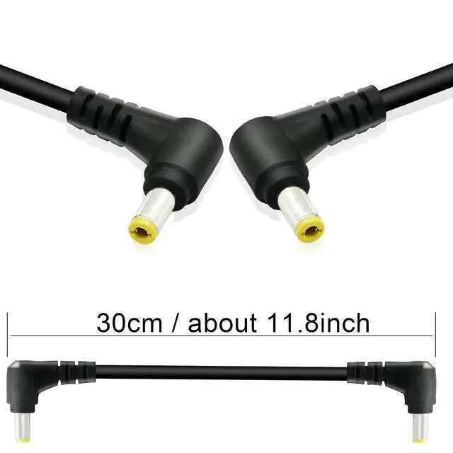 Alt view image 6 of 7 - 2 PCS DC 5.5MM x 2.5MM 90 Degree Male to Male Plug Cable, 18AWG Right Angle DC5525 Power Cable Extension Cord for Strip Lihgt,CCTV,Monitors,etc(0.3m)