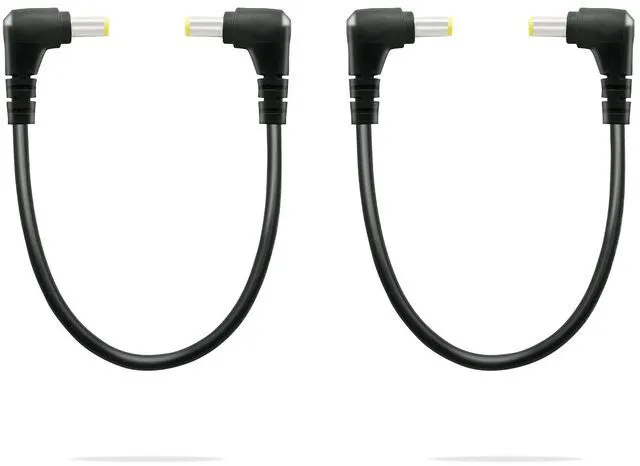Main image of 2 PCS DC 5.5MM x 2.5MM 90 Degree Male to Male Plug Cable, 18AWG Right Angle DC5525 Power Cable Extension Cord for Strip Lihgt,CCTV,Monitors,etc(0.3m)