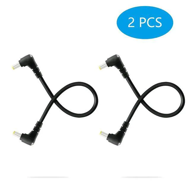 Alt view image 4 of 7 - 2 PCS DC 5.5MM x 2.5MM 90 Degree Male to Male Plug Cable, 18AWG Right Angle DC5525 Power Cable Extension Cord for Strip Lihgt,CCTV,Monitors,etc(0.3m)