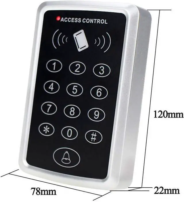 Alt view image 2 of 7 - Stand-Alone Door Access Control System Kit with 180kg/350lbs Electric Magnetic Lock, DC12V/3A Power Supply, Door Exit Button, 10pcs RFID EM ID Keyfobs/Cards