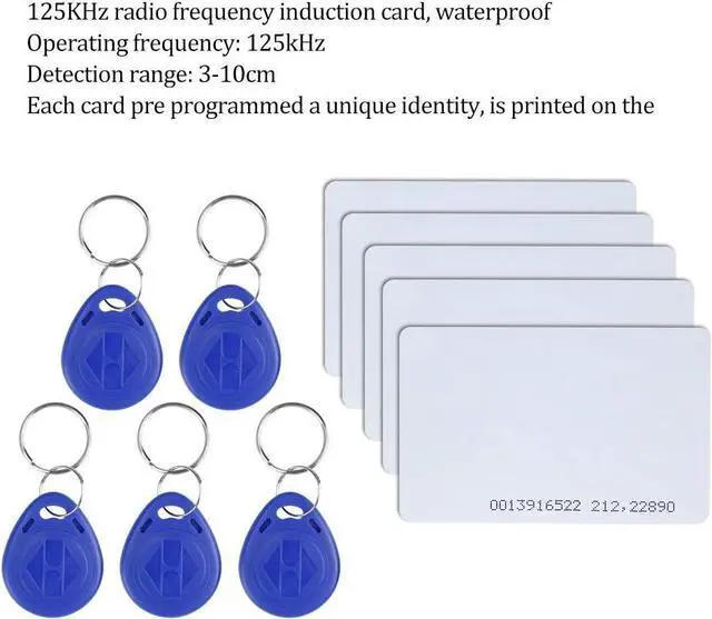 Alt view image 6 of 7 - Stand-Alone Door Access Control System Kit with 180kg/350lbs Electric Magnetic Lock, DC12V/3A Power Supply, Door Exit Button, 10pcs RFID EM ID Keyfobs/Cards