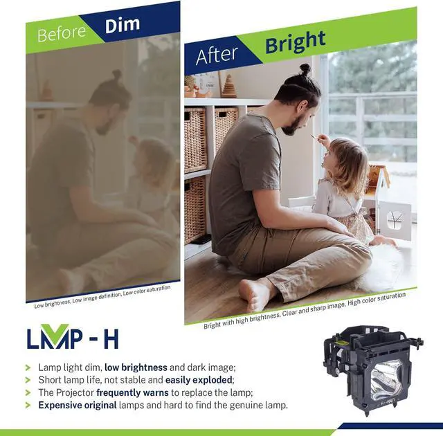 Alt view image 2 of 5 - LMP-H210 Projector Lamp with Housing for Sony VPL-HW45E HW45ES HW45EW HW45AES HW65E HW65ES HW65EW HW65AES VW65ES Replacement Projector Lamp