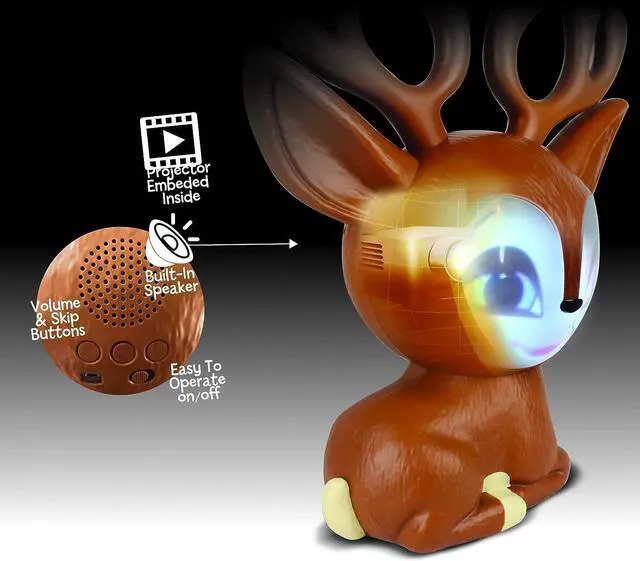 Alt view image 2 of 7 - Fawny Talking Animated Reindeer with Built in Projector & Speaker Plug'n Play