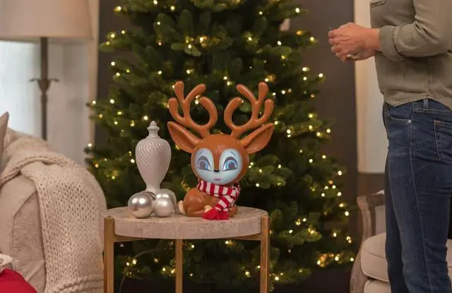 Alt view image 7 of 7 - Fawny Talking Animated Reindeer with Built in Projector & Speaker Plug'n Play