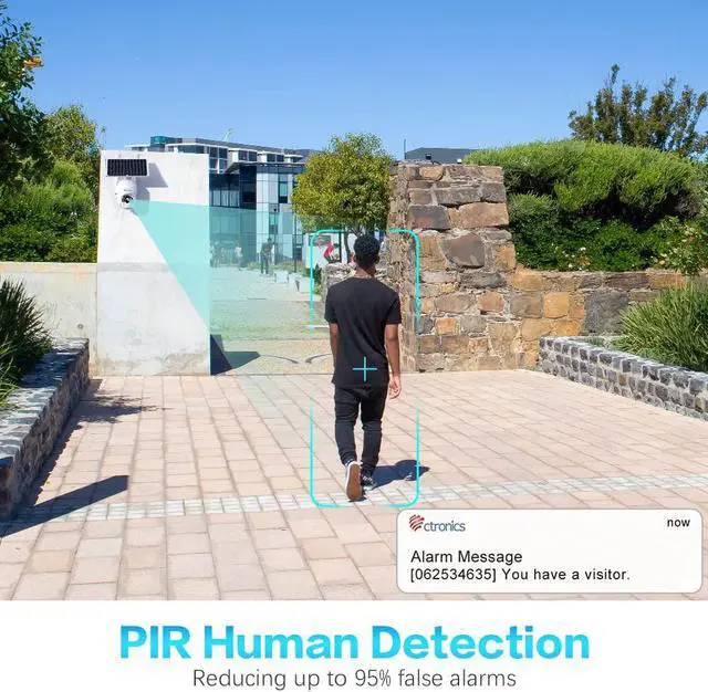 Alt view image 4 of 7 - Ctronics 2.5K 4MP Security Cameras Wireless Outdoor, WiFi Solar Security Camera 2560 * 1440P 10000mAh Battery Powered, 360° PTZ, Color Night Vision, PIR Human Detection, 2-Way Audio, IP66