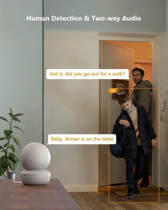 Alt view image 4 of 7 - Imou Security Camera Indoor Camera Pan/Tilt Wireless Home Camera, Plug-in WiFi Camera Baby Monitor with Night Vision, 2-Way Audio, Human & Sound Detection, Motion Tracking(2.4G ONLY)