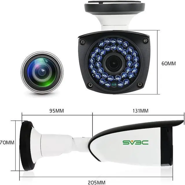 Alt view image 7 of 7 - SV3C 4MP POE IP Camera, Outdoor POE Security Camera, Two Way Audio, 36pcs Lights HD 65-100FT Night Vision Home Surveillance Camera, Motion Detection, IP66 Waterproof, RTSP, H265, Blueiris NVR, ONVIF
