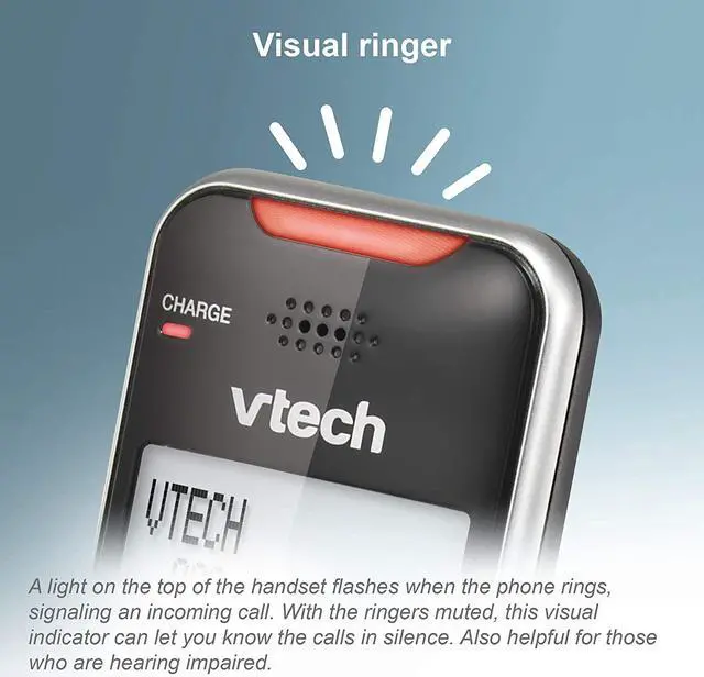 Alt view image 4 of 7 - VTECH VS112-2 DECT 6.0 Bluetooth 2 Handset Cordless Phone for Home with Answering Machine, Call Blocking, Caller ID, Intercom and Connect to Cell (Silver & Black)