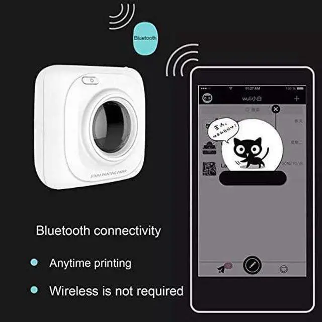 Alt view image 4 of 5 - 1000mA Mini Portable Connection Printer POS Thermal Picture Photo Ticker Printers for Android, iOS