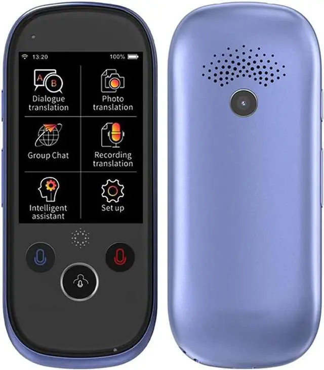 Main image of K1 Pro Smart Voice Translator Device with 2.4 Inch Touchscreen WiFi/Hotspot Connection/Offline Support 77 Languages(Blue)