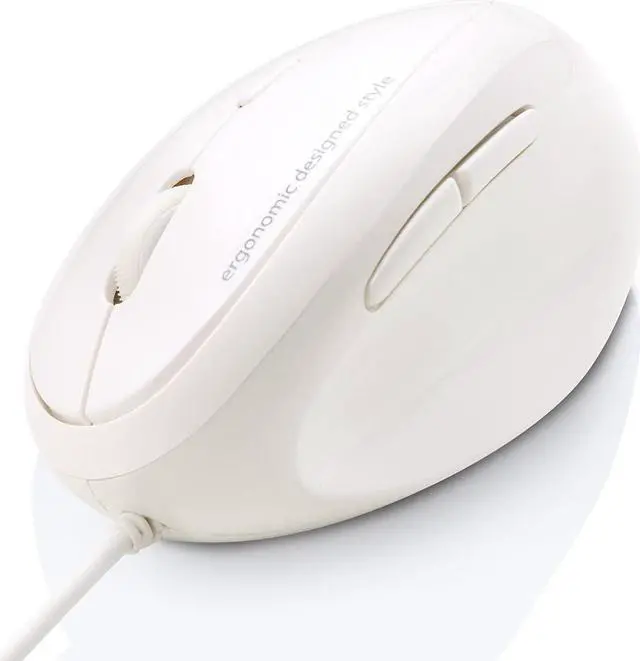 Main image of Wired Ergonomic Mouse Optical Vertical Mice for Small Hands Reduce Wrist Strain 1000/1600 DPI 6 Buttons Compatible with MacBook PC Laptop Desktop Windows Mac OS White