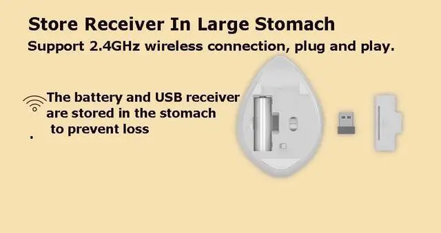 Alt view image 7 of 7 - 2.4GHz Wireless Cute Hamster Shape Less Noice Portable Mobile Optical 1200DPI USB Mice Cordless Mouse for PC Laptop Computer Notebook MacBook Kids Girl Gift (Purple)