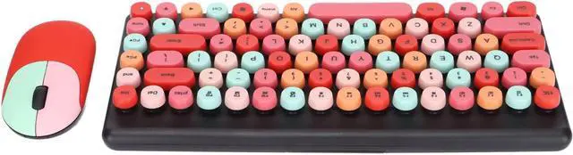 Main image of Cute Colorful Multimedia 86 Keys Keyboard Mouse Combo Light Quiet 2.4G for PC (Lipstick Mixed Colors)