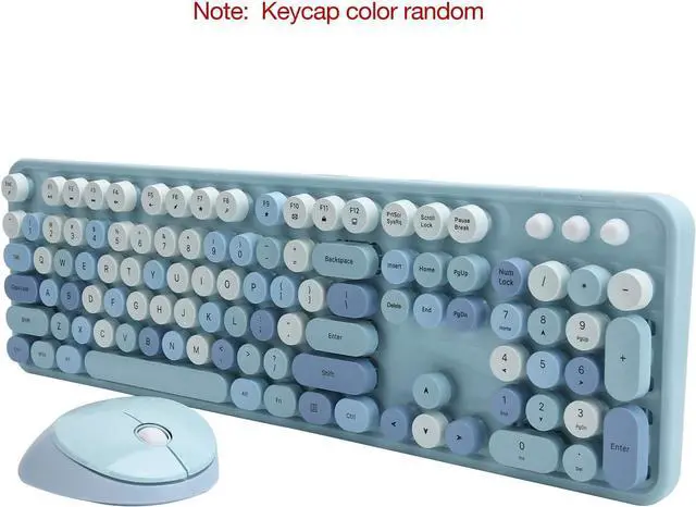 Alt view image 5 of 7 - Keyboard Mouse Set, 2.4GHZWireless 104 Key Keyboard and Mouse Set with Intelligent Power Saving Technology (Blue Mixed Color)