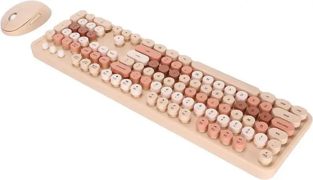 Main image of Pissente Keyboard Mouse,104 Keys Ergonomic Cute Desktop Game Keyboard Mouse Kit for Girls for Home Office Work Gaming, Keyboard Mouse Combo ForWindows (Milk Tea Color)