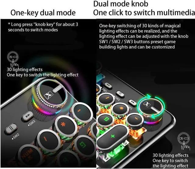 Alt view image 3 of 7 - LED Wired Mechanical Gaming Keyboard, Metal Base, 104 Standard Keys,Electroplated Keycap Computer Keyboard for Windows/PC/MAC/Desktop Gamer (Color : Black -Green Shaft)